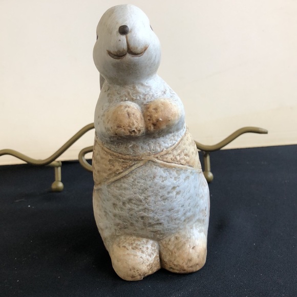 Rabbit Standing Statue Pottery Home Decor - Picture 4 of 8